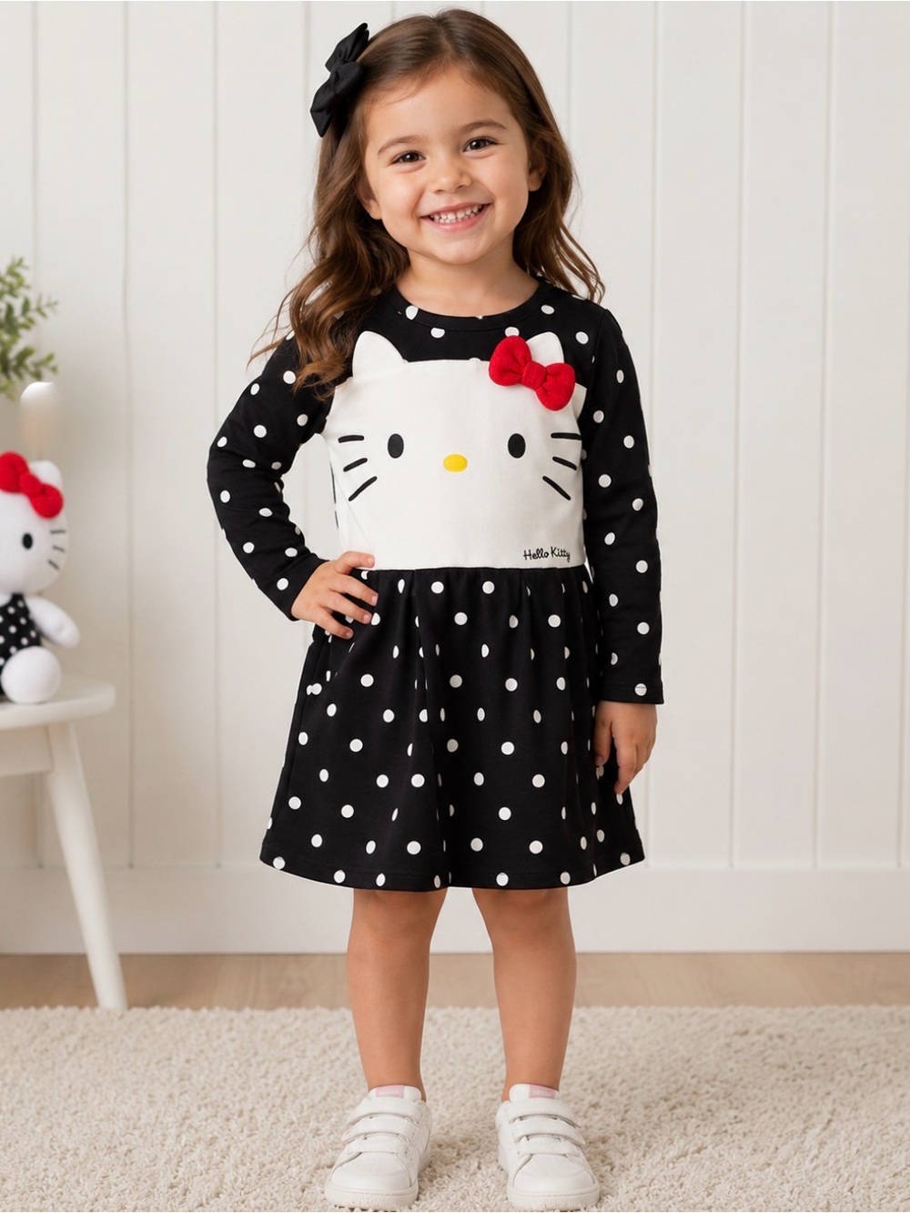 Hello Kitty Black & White Label Close-Up